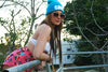 The Cupcake Cartel Aqua Cake Beanie White Stitching 
