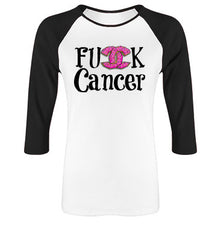 Donuts F*ck Cancer 3/4 Raglan Tee